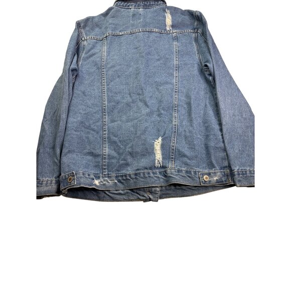 Boom Boom Jeans Womens Denim Trucker Jacket M Vintage Y2K Studded Distressed - Picture 8 of 10